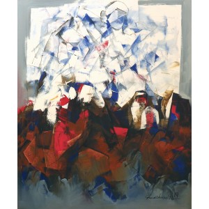 Mashkoor Raza, 30 x 36 Inch, Oil on Canvas, Abstract Painting, AC-MR-169
